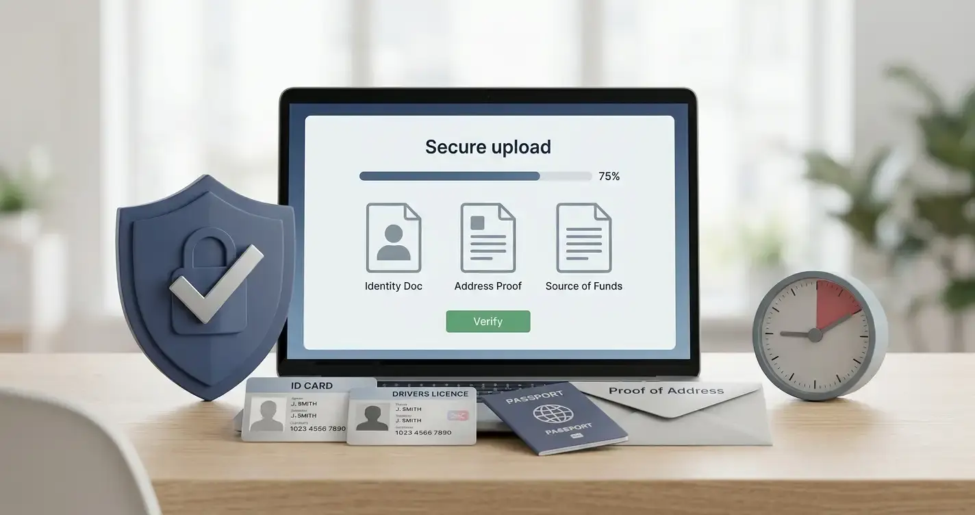 Illustration of Bally Bet KYC for UK players: identity, address and source-of-funds verification documents